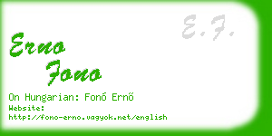 erno fono business card